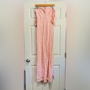 Flynn Skye Pink Floral Bardot Maxi Dress